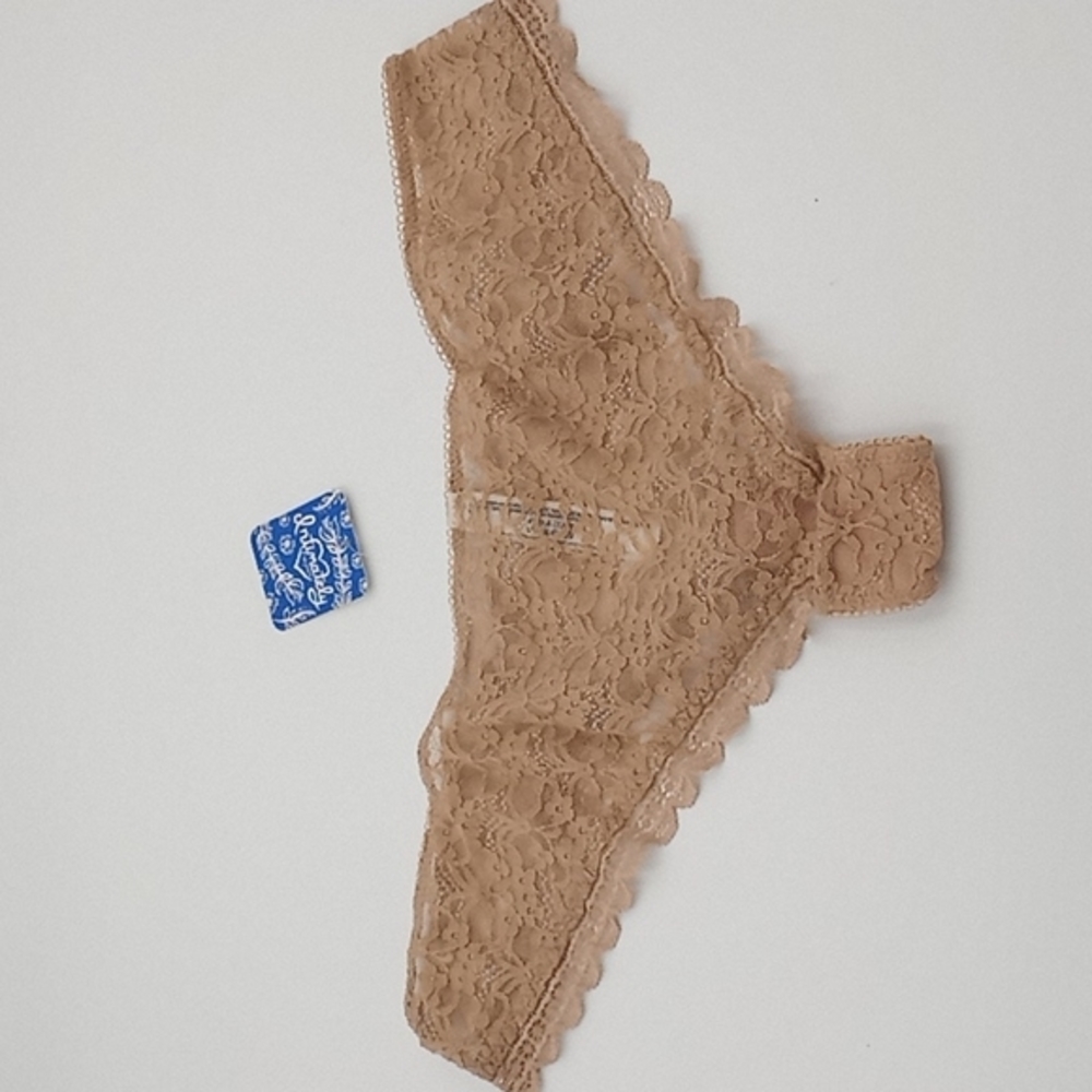 Free People Sheer Floral Lace Hipster Cheeky Brief Panty Nude M - Picture 6 of 12